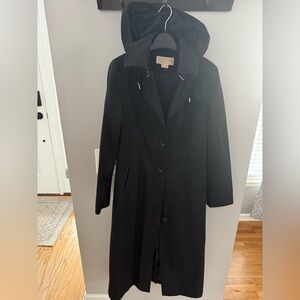 Michael Kors Black Hooded Trench Coat